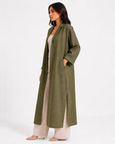 Relaxed Fit Long Coat Olive