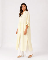 Yellow Striped Overlay Coat