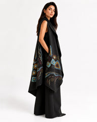 Abstract Hand Painted Draped Vest