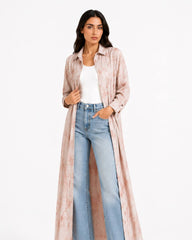 Dusty Rose Tie-Dye Coat