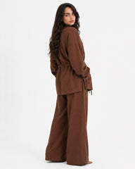 Brown Soft Tailored Set