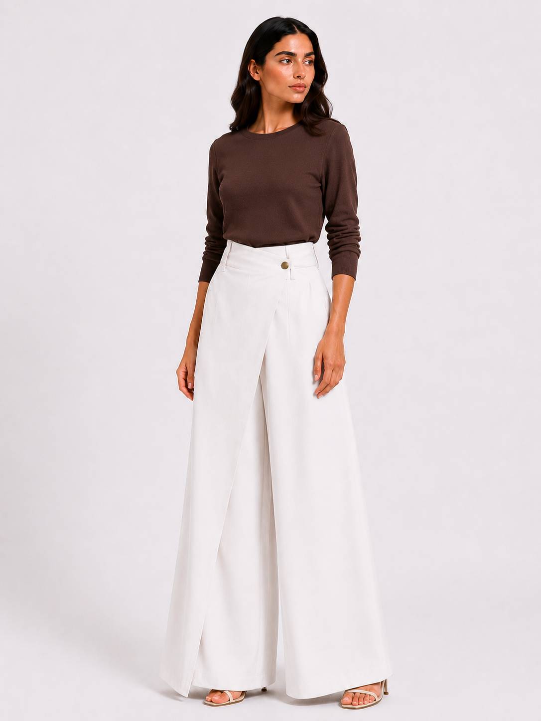 Off-White Wrap Wide-Leg Pants