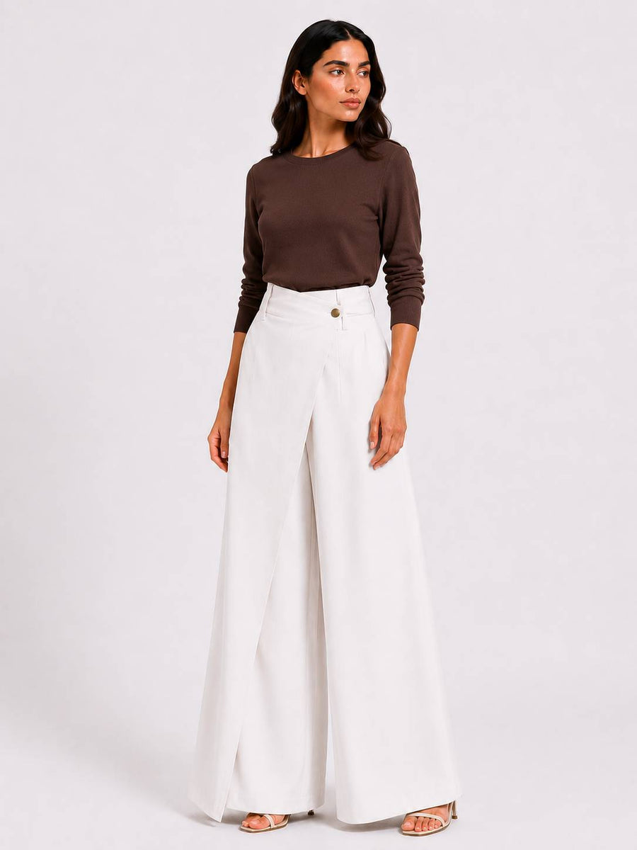 Off-White Wrap Wide-Leg Pants