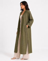 Relaxed Fit Long Coat Olive