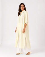 Yellow Striped Overlay Coat