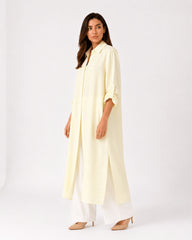 Yellow Striped Overlay Coat