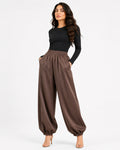 Brown Fluid Balloon Trousers