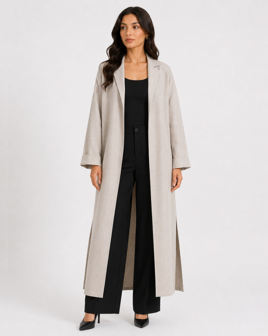 Relaxed Fit Long Coat Beige