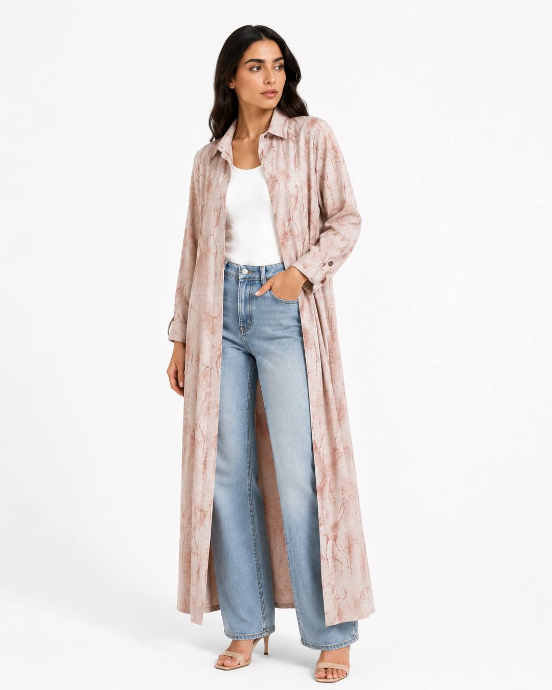 Dusty Rose Tie-Dye Coat