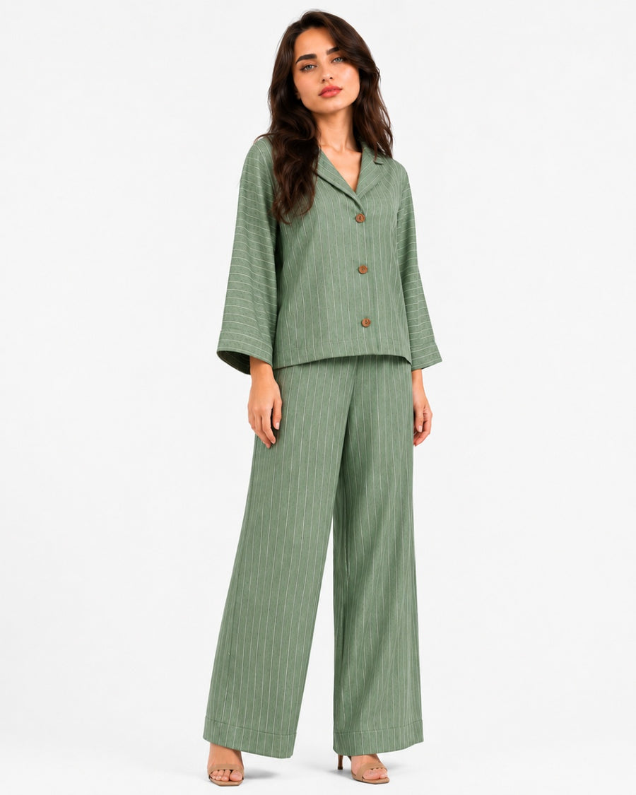 Mint Relaxed Fit Striped Set