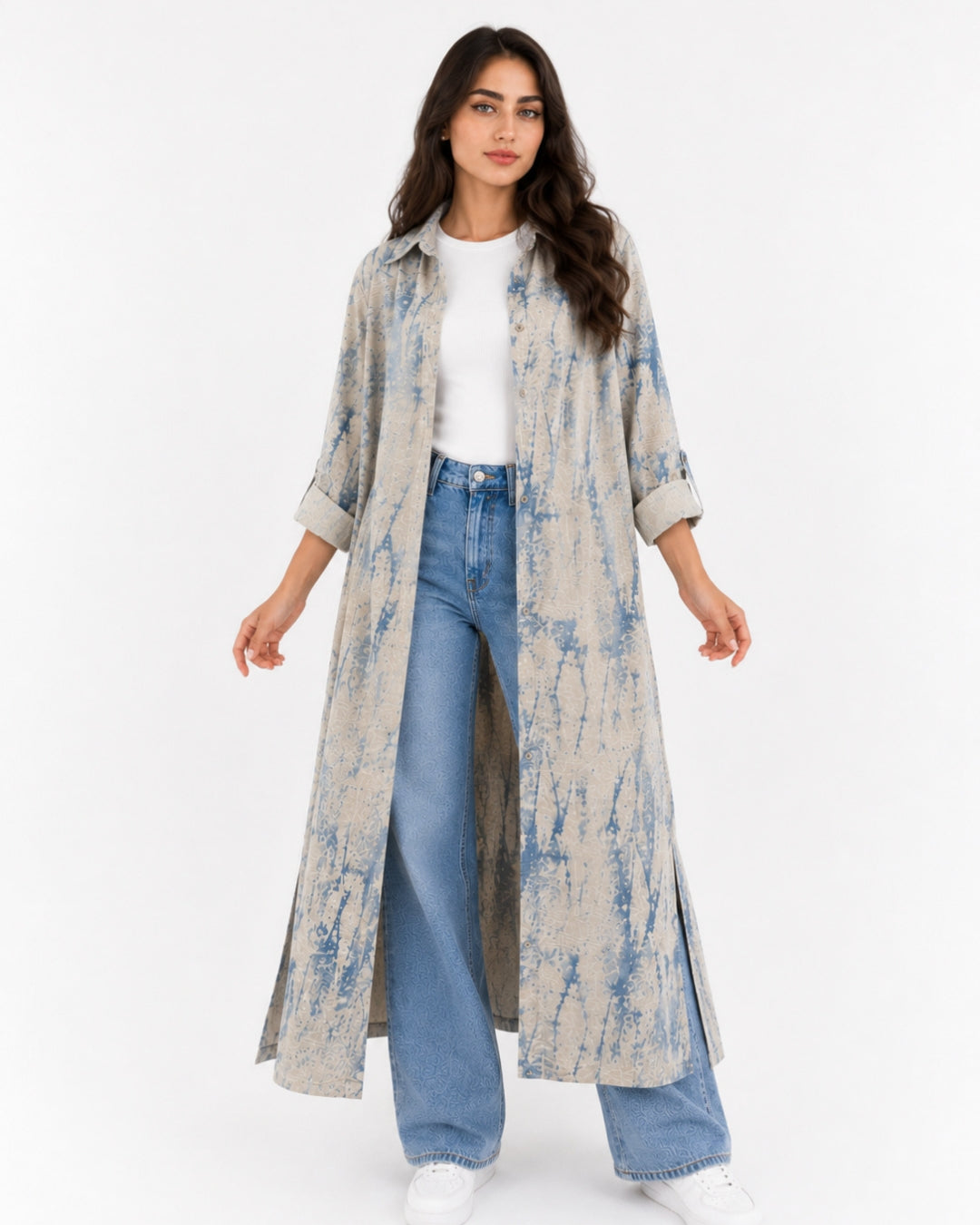 Blue Tie-Dye Coat