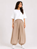 Beige Balloon Trousers