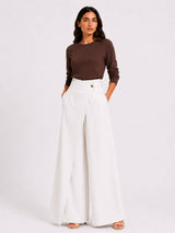 Off-White Wrap Wide-Leg Pants