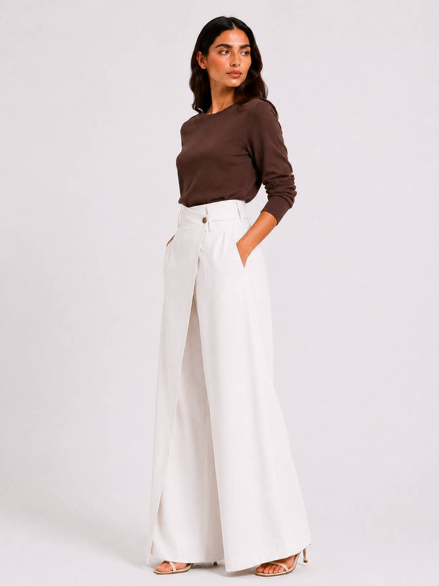 Off-White Wrap Wide-Leg Pants