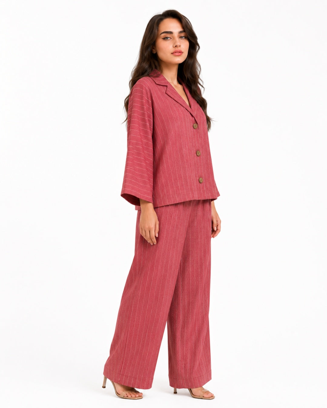 Rose Relaxed Fit Striped Set