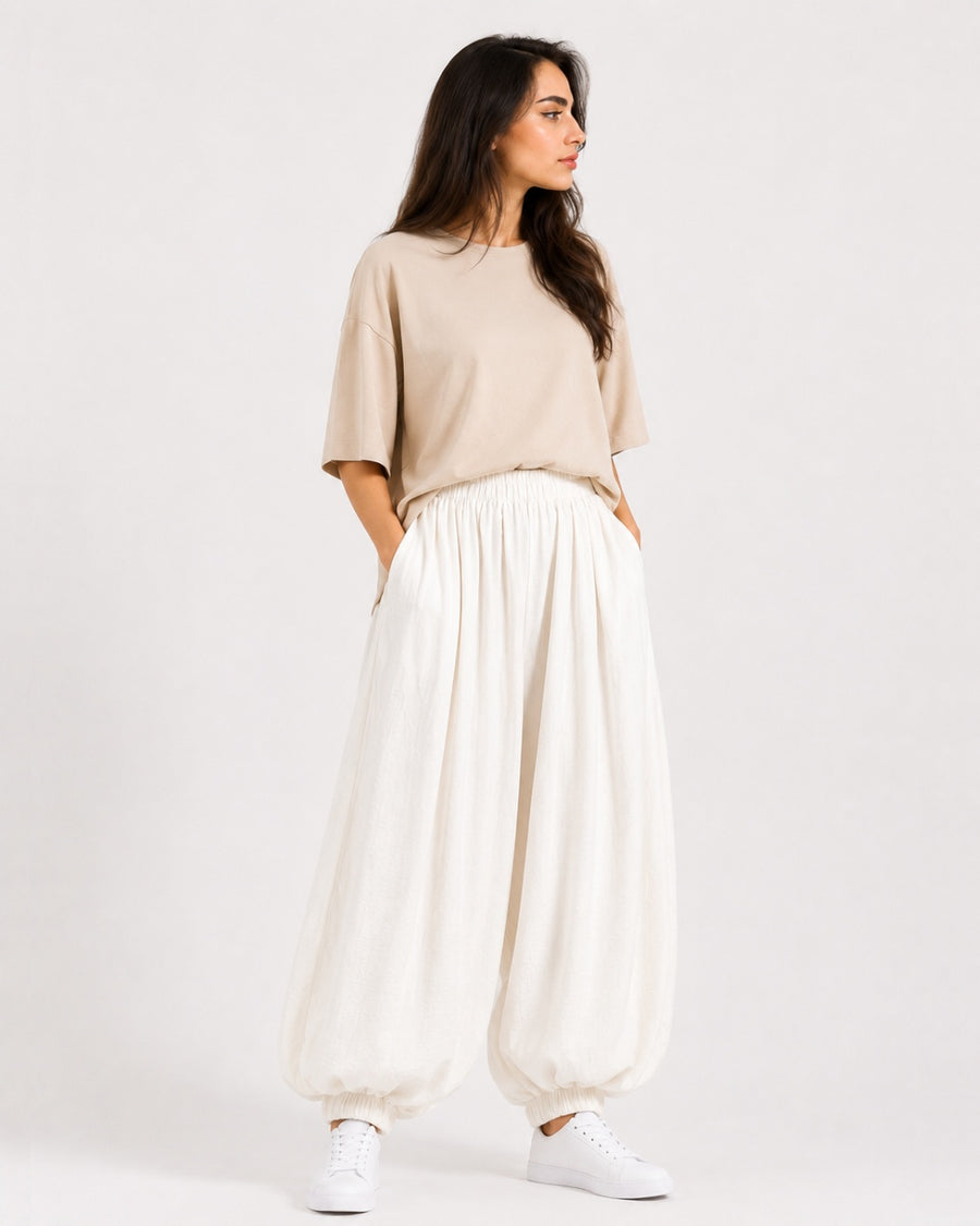 White Balloon Trousers