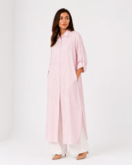 Pink Striped Overlay Coat