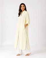 Yellow Striped Overlay Coat