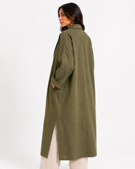 Relaxed Fit Long Coat Olive