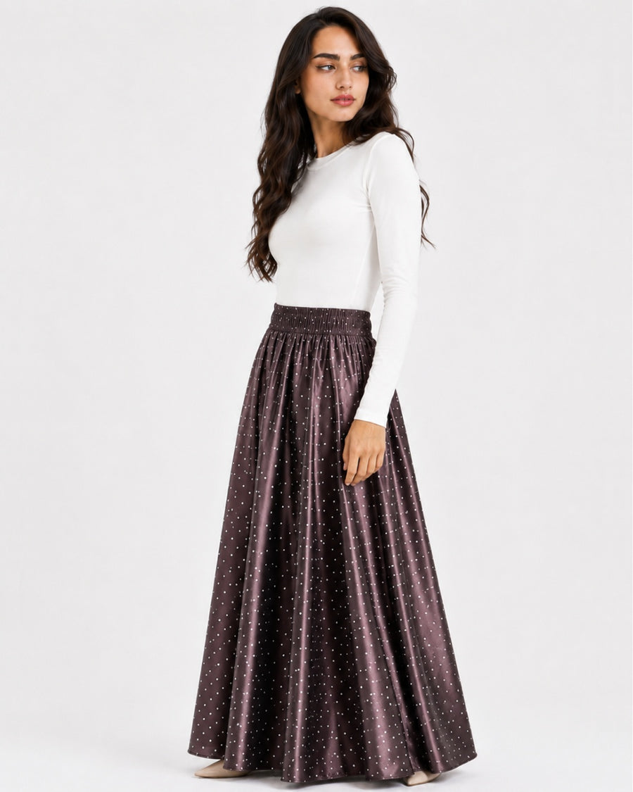 Brown Polka Dot Skirt