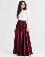 Burgundy Polka Dot Skirt
