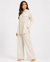 Beige Soft Tailored Set