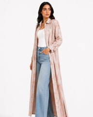Dusty Rose Tie-Dye Coat