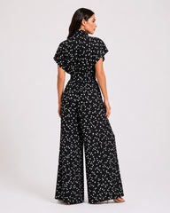 Midnight Polka Dot Tie-Neck Set