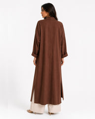 Relaxed Fit Long Coat Brown