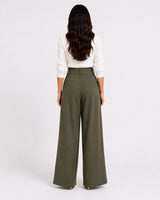 Olive Wrap Wide-Leg Pants