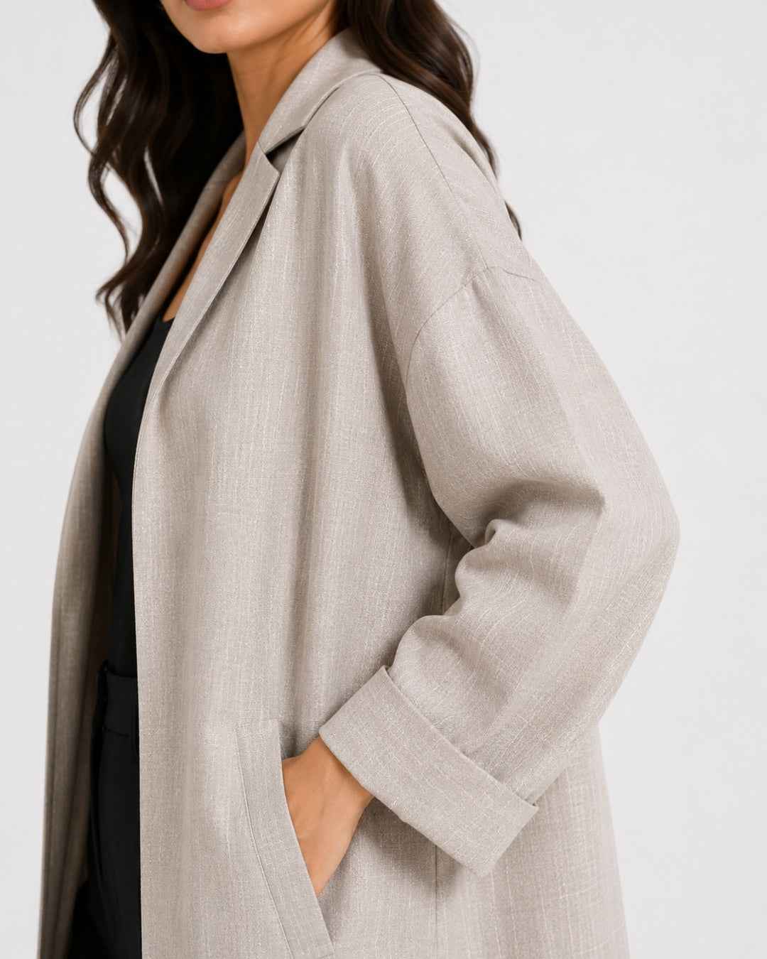 Relaxed Fit Long Coat Beige