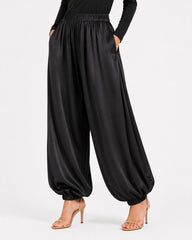 Black Fluid Balloon Trousers