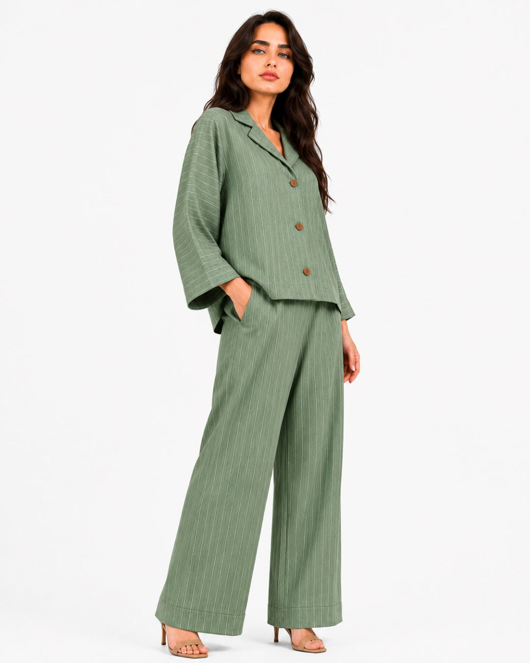 Mint Relaxed Fit Striped Set