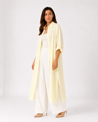 Yellow Striped Overlay Coat
