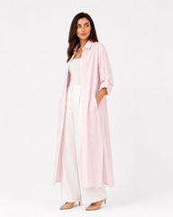 Pink Striped Overlay Coat