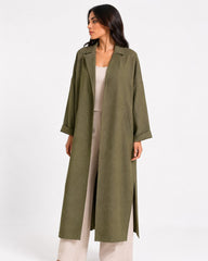 Relaxed Fit Long Coat Olive