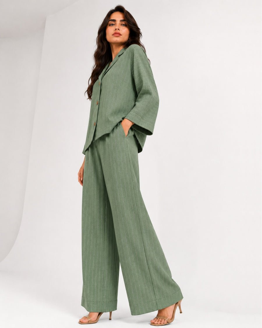 Mint Relaxed Fit Striped Set