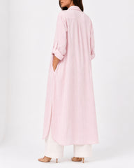 Pink Striped Overlay Coat
