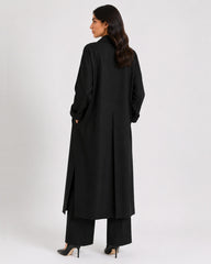 Relaxed Fit Long Coat Black