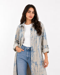 Blue Tie-Dye Coat