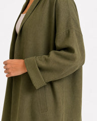 Relaxed Fit Long Coat Olive