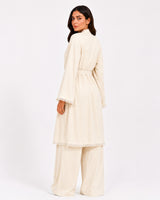 Beige Fringe Trim Layered Set