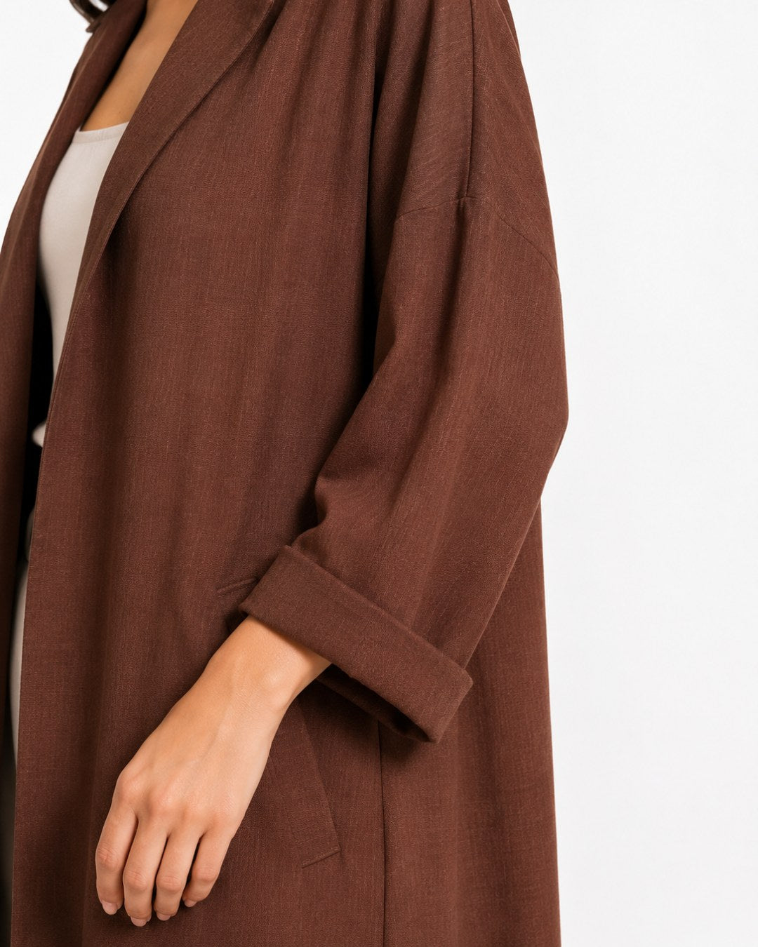 Relaxed Fit Long Coat Brown