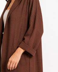 Relaxed Fit Long Coat Brown
