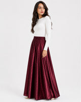 Burgundy Polka Dot Skirt