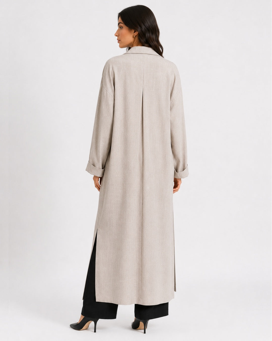 Relaxed Fit Long Coat Beige