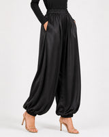 Black Fluid Balloon Trousers