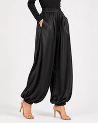 Black Fluid Balloon Trousers