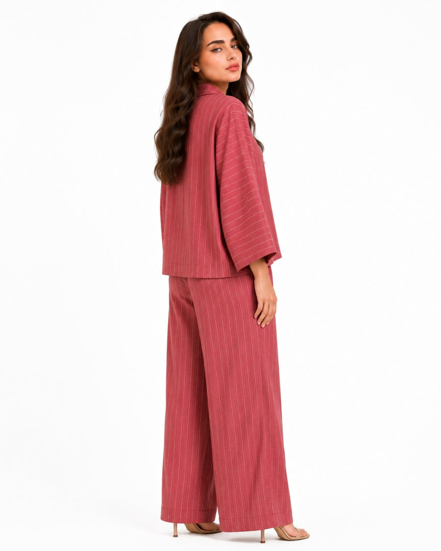 Rose Relaxed Fit Striped Set