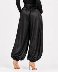 Black Fluid Balloon Trousers